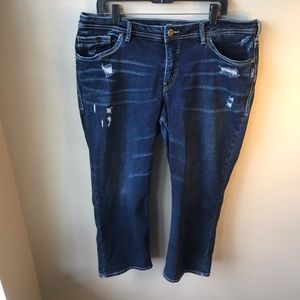 Silver Capri Jeans - Size 18 - Dark wash with pockets